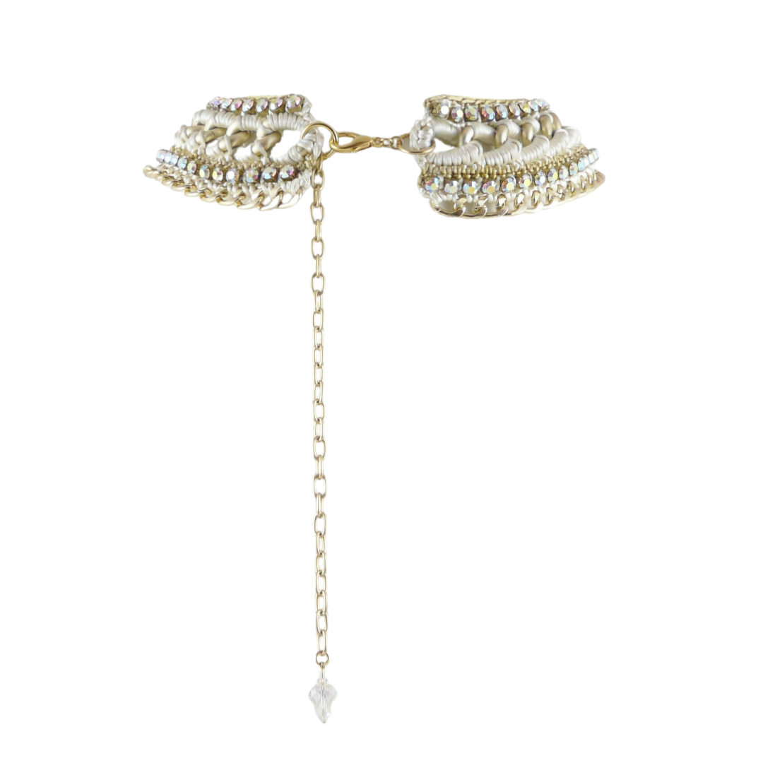 APHRODITE BIB NECKLACE IN BEIGE/CREAM