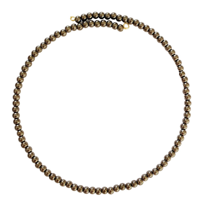 CELESTINE CHOKER SET OF 3 IN GUNMETAL PLATED METAL BEADS - 4MM