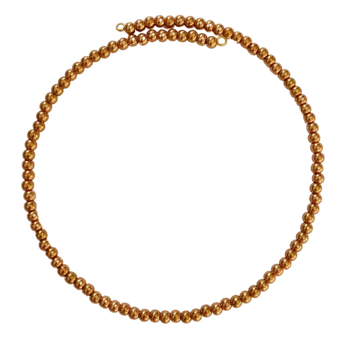 CELESTINE CHOKER SET 14K ROSE GOLD PLATED METAL BEADS - 4MM