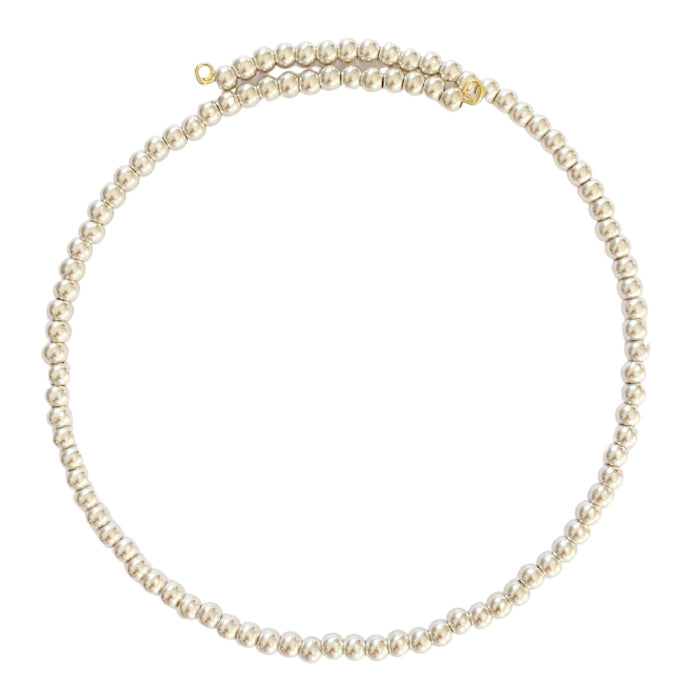 CELESTINE CHOKER SET OF 3 IN 999 SILVER PLATED METAL BEADS- 4MM