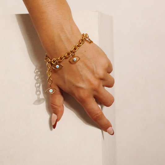 LETO EYE BRACELET WITH CLEAR VITRAUX EYES