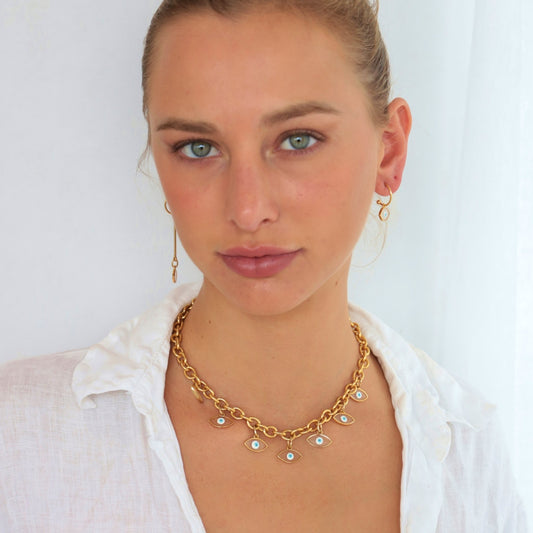 LETO EYE NECKLACE AND LETO EARRINGS