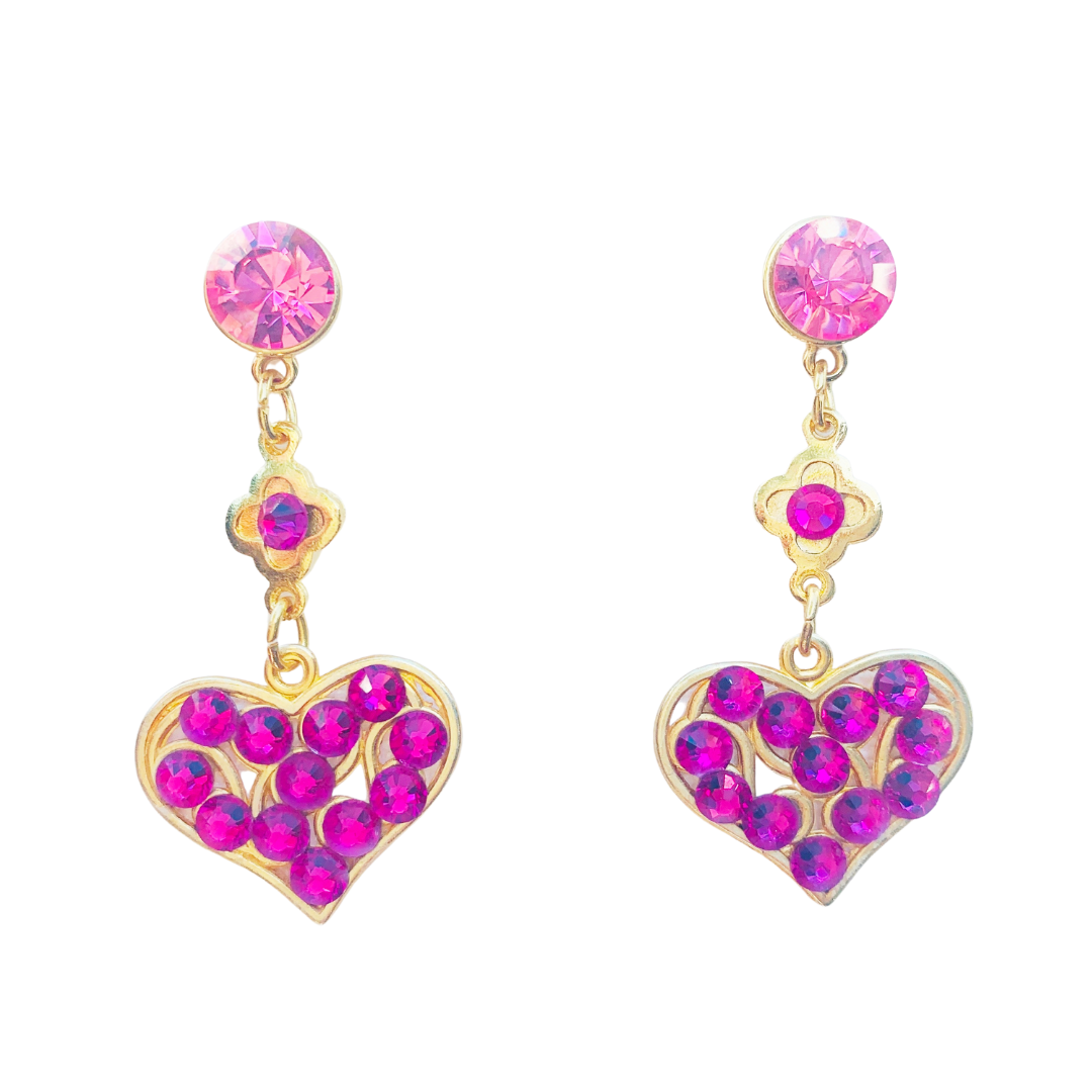 PINK HEART EARRINGS