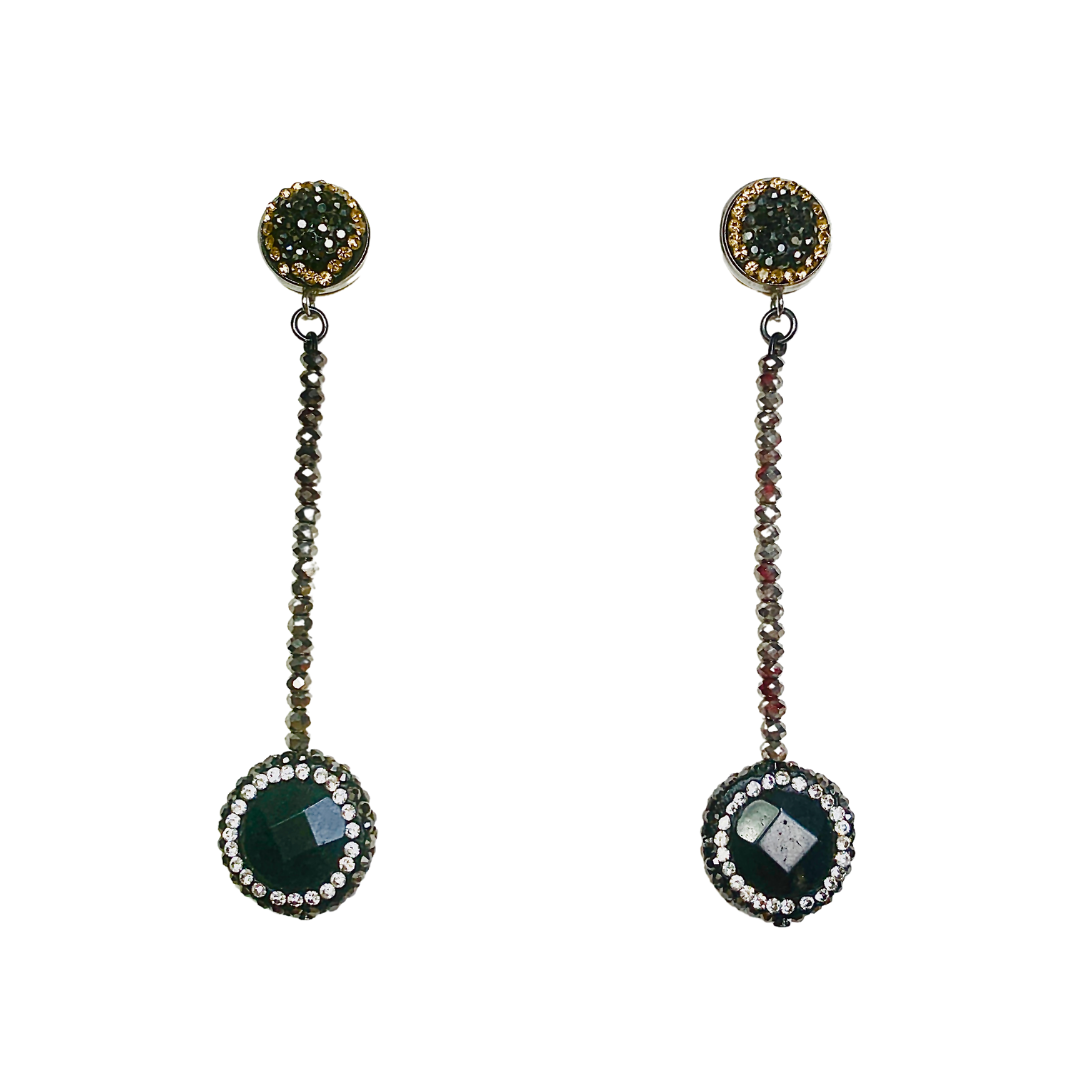 PRECIOUS AGATE LONG EARRINGS
