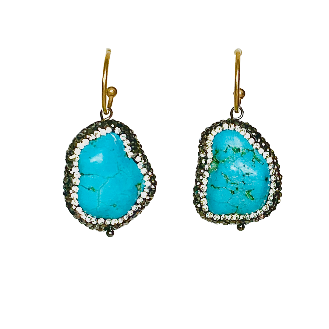 PRECIOUS TURQUOISE HOOP EARRINGS