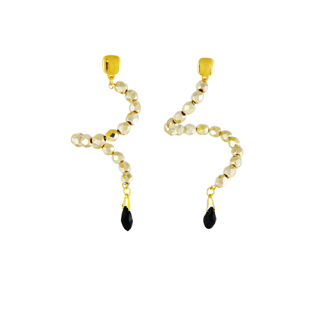 GOLD SWIRL DROP SHORT EARRINGS