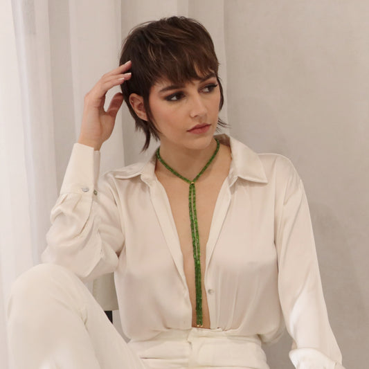 SOLEIL CRYSTAL CHOKER/NECKLACE IN EMERALD