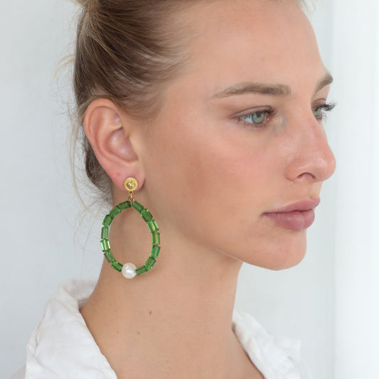 SYRO CRYSTAL HOOP EARRINGS