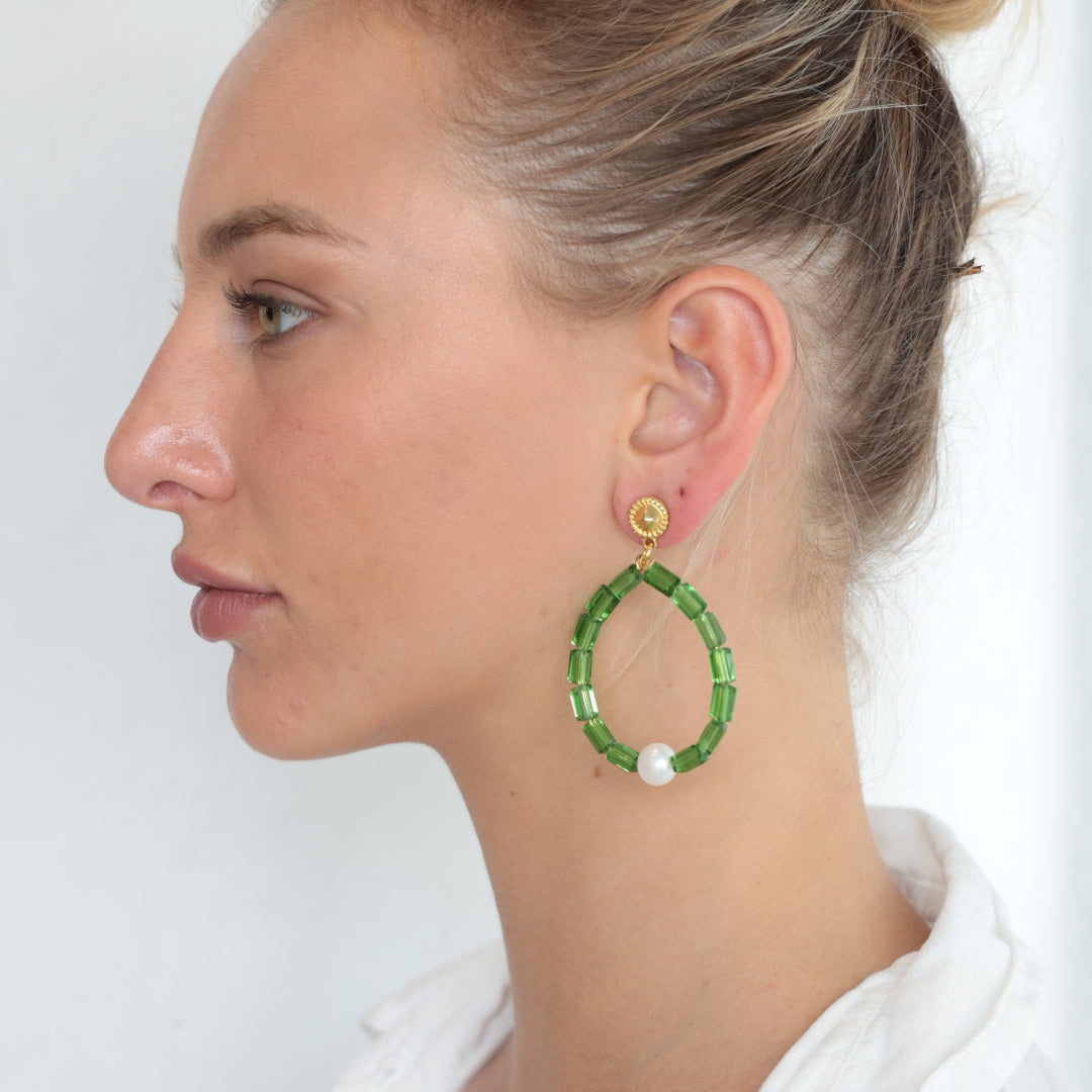 SYRO CRYSTAL HOOP EARRINGS