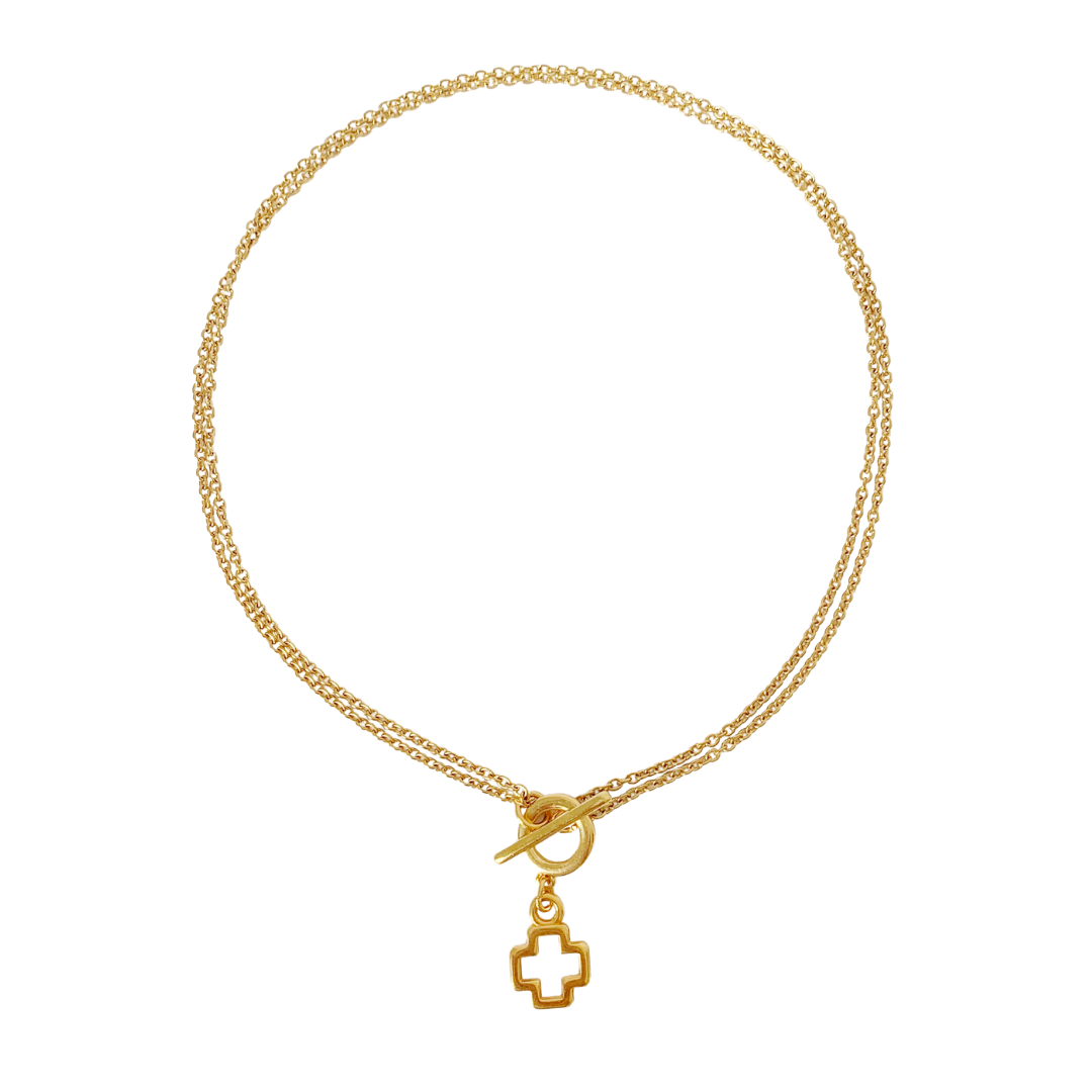 TWO WAY NECKLACE WITH CROSS PENDANT