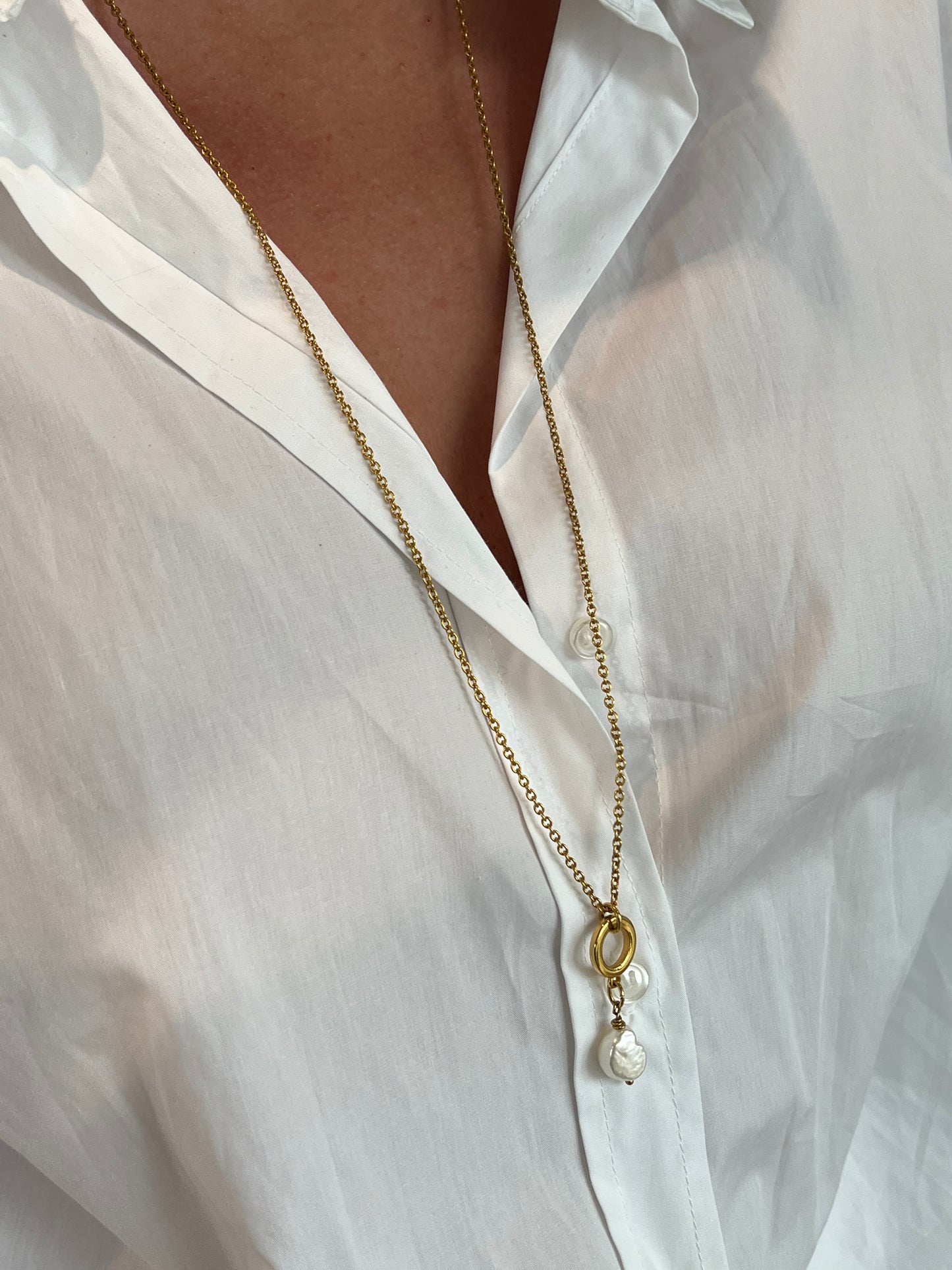 TWO WAY NECKLACE WITH FRESHWATER BAROQUE PEARL