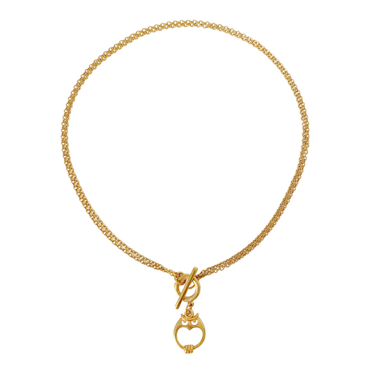 TWO WAY NECKLACE WITH OWL OF WISDOM PENDANT