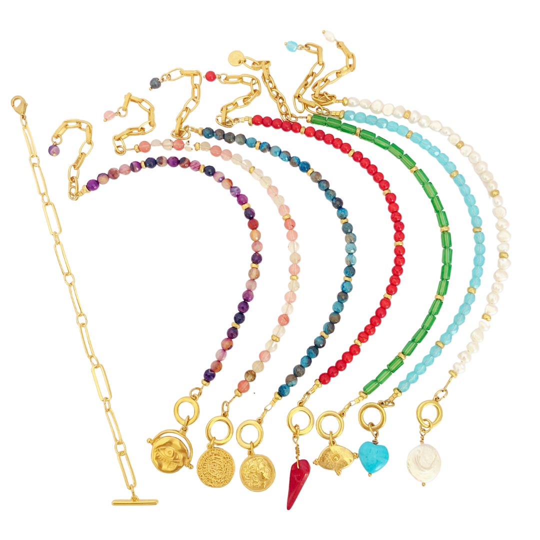 YIN/YANG NECKLACE - CORAL HOWLITE