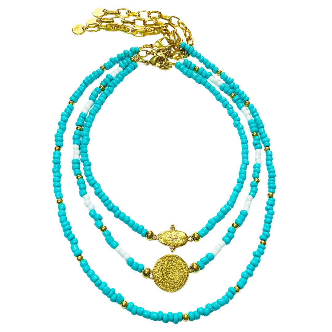 AMORGOS - ANDROS - ANAFI NECKLACES IN TURQUOISE