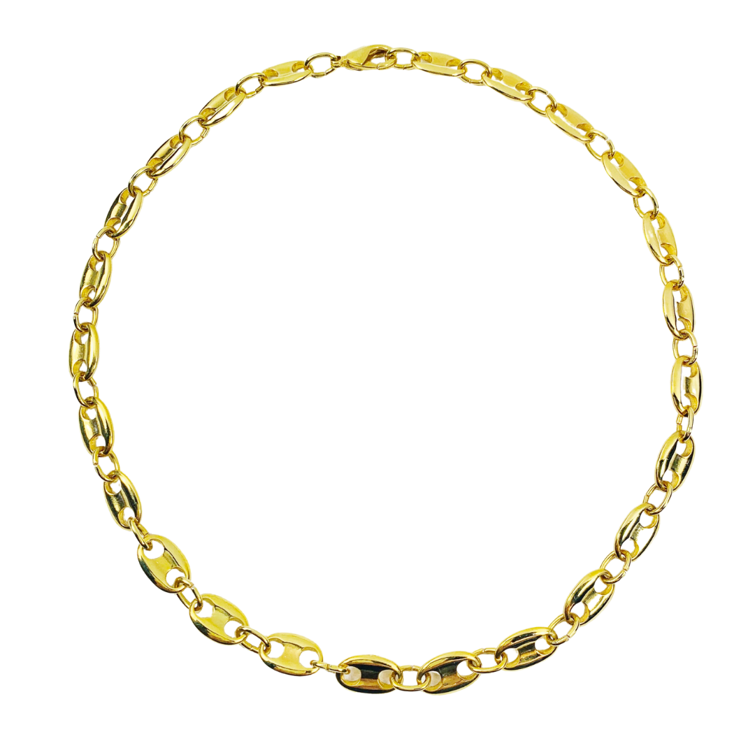 ARES NECKLACE IN 24K GOLD PLATED HAND CRAFTED LINK CHAIN