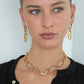 CALLIOPE 24K GOLD PLATED EARRINGS AND CLIO GOLD NECKLACE