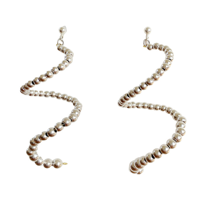 CELESTINE EARRINGS WITH 999 SILVER PLATED METAL BEADS