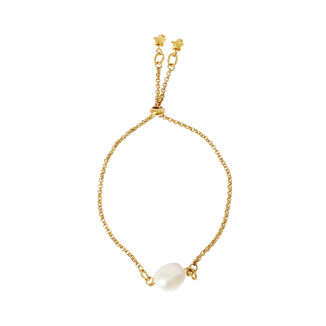 DELICATE CHAIN BRACELET WITH FRESHWATER BAROQUE PEARL