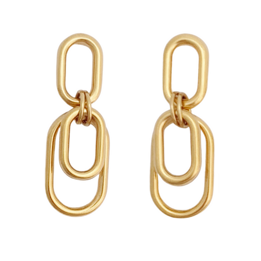 ERATO 24K GOLD PLATED EARRINGS WITH LARGE LINKS