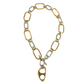 ERATO 24K GOLD AND 999 SILVER PLATED HAND CRAFTED LARGE LINK NECKLACE WITH TOGGLE CLASP CLOSURE