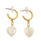 GAIA 24K GOLD PLATED HOOP EARRINGS WITH MOTHER OF PEARL HEARTS