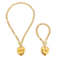 KORINNA BRACELET AND NECKLACE IN 24K GOLD PLATED BELCHER CHAIN AND SOLID FILIGRI HEART PENDANT