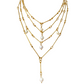 MARIS 24K GOLD PLATED HAND ASSEMBLED BAR CHAIN AND FRESHWATER PEARL DROPS