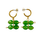 PANORMOS HOOP EARRINGS WITH EMERALD OPAQUE AUSTRIAN CRYSTALS
