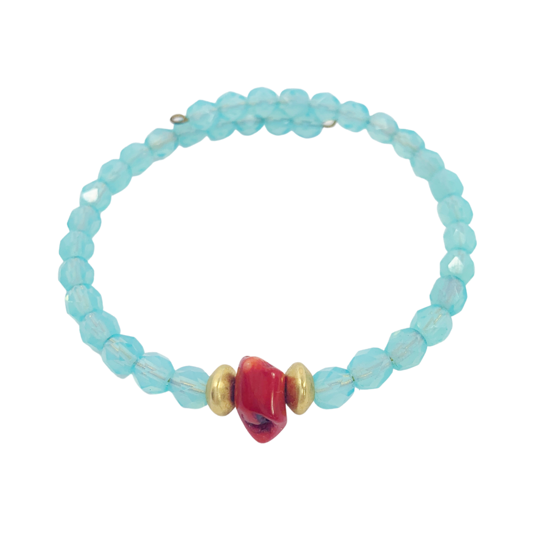 POSITANO BANGLE IN TURQUOISE/CORAL