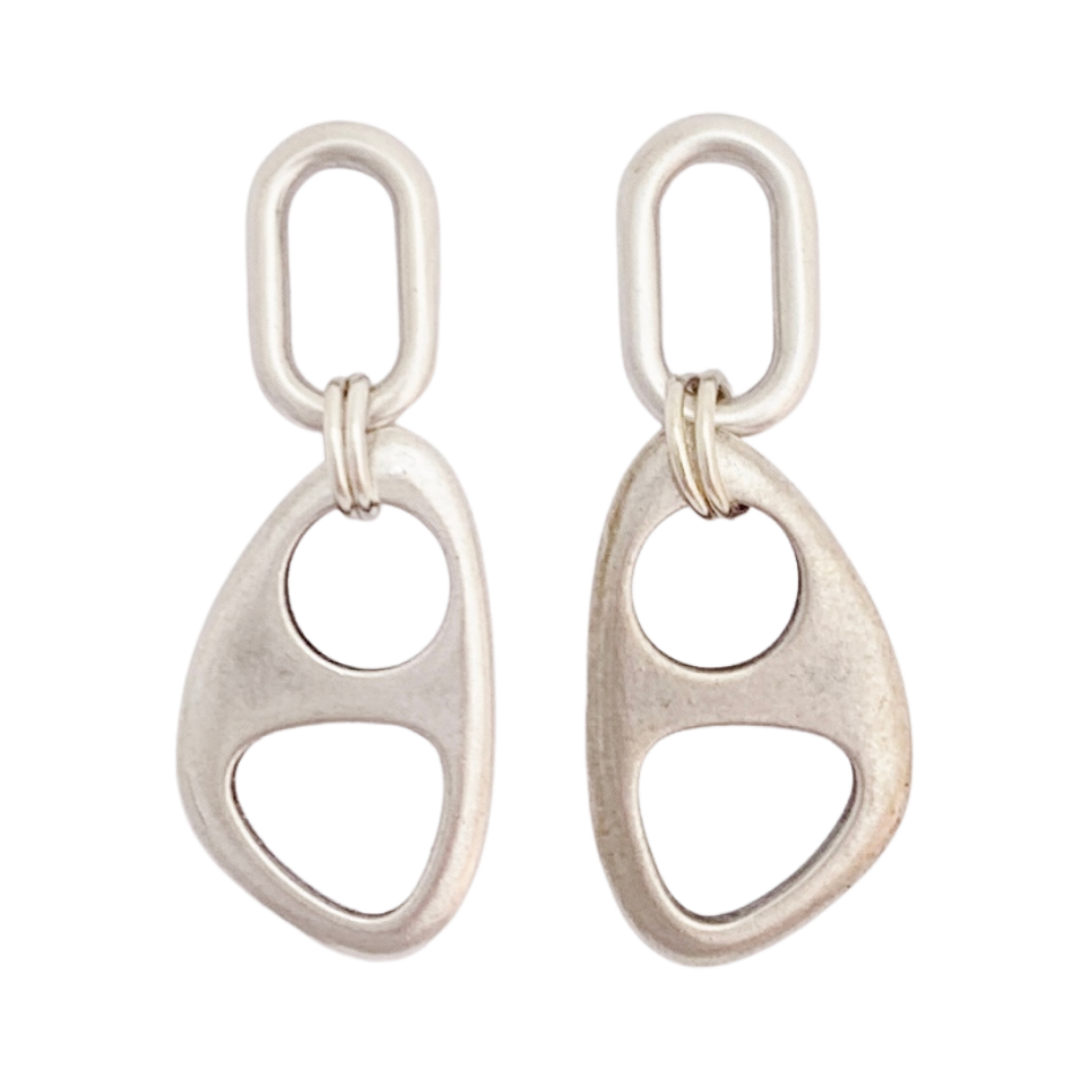 THALIA 999 SILVER PLATED EARRINGS WITH ORGANIC LINK